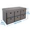 Simplify Gray 6 Drawer Collapsible Double Storage Ottoman